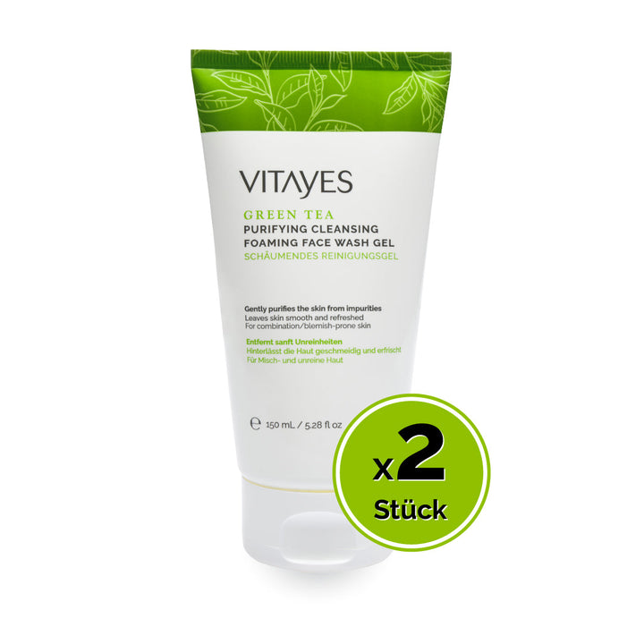 Vorteilhaftes Doppelset mit Grüntee-Extrakt-Gesichtswaschgel für die Tiefenreinigung der zu Akne neigenden Haut - Vitayes Official Store - Deutschland