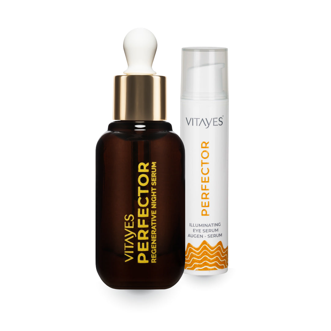 Vitayes Revitalisierendes Augen- & Nachtserum-Duo: Dunkle Augenringe Reduzieren & Anti-Aging Zellerneuerung - Vitayes Official Store - Deutschland