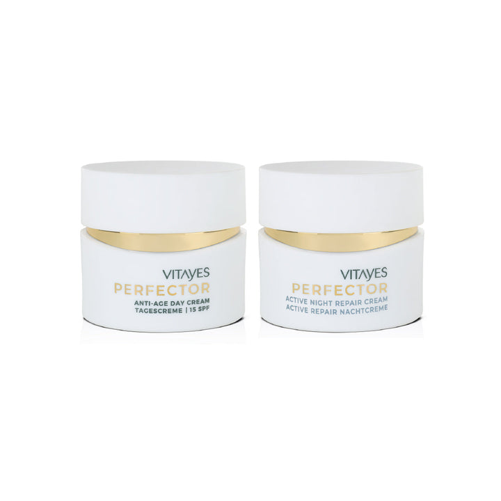 Vitayes Perfektes Pflege-Duo: Revitalisierende Tagescreme SPF 15 & DNA-Reparatur Anti-Falten Nachtcreme - Vitayes Official Store - Deutschland