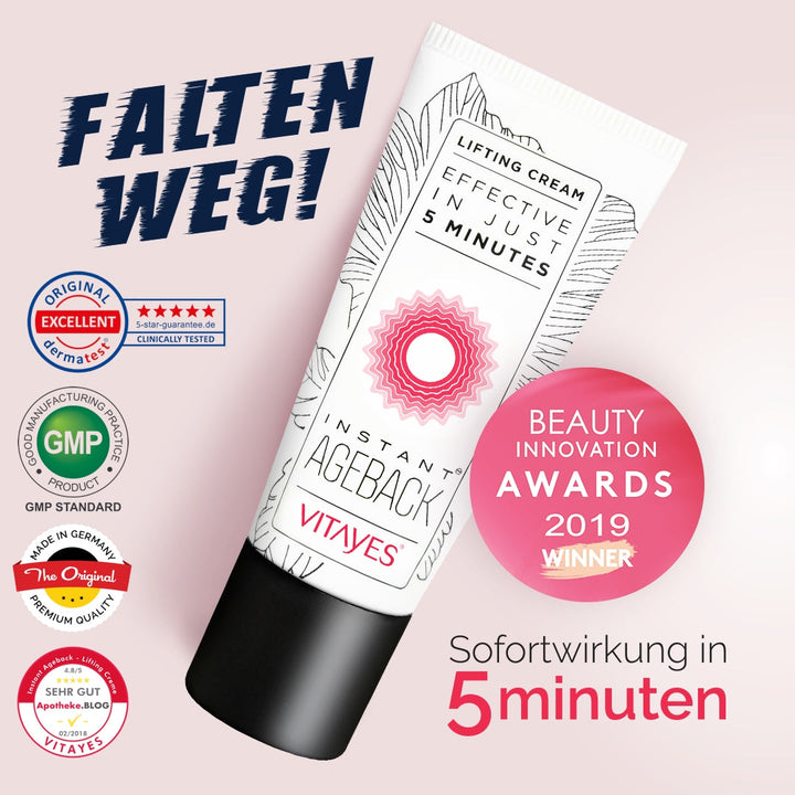 Instant Ageback Anti-Aging Lifting-Set – 3 Schritte zu strahlend glatter und jugendlicher Haut - Vitayes Official Store - Deutschland