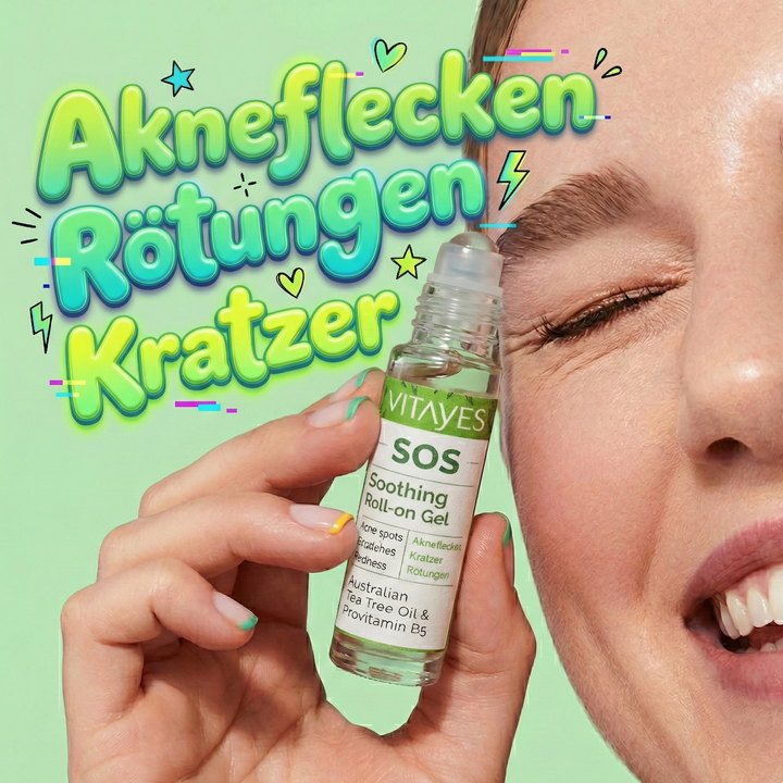SOS Teebaumöl Roll-On – Akut-Hilfe bei Pickeln, Rötungen & Hautreizungen 10 ml - Vitayes Official Store - Deutschland