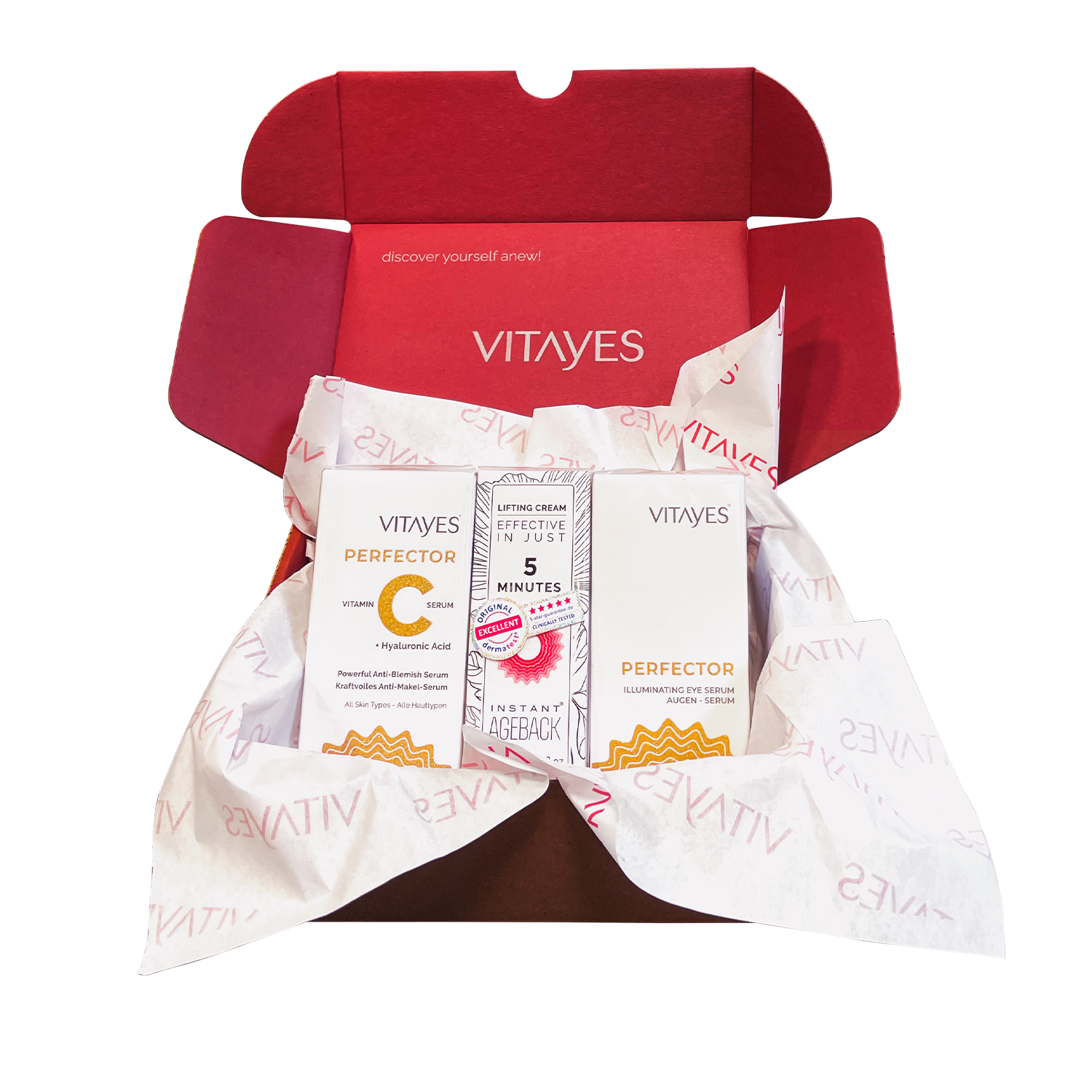 Vitayes Vorteilsbox – Perfector Augen- & C-Serum + Instant Ageback 7 ml | Anti-Aging Set für strahlende Haut - Vitayes Official Store - Deutschland