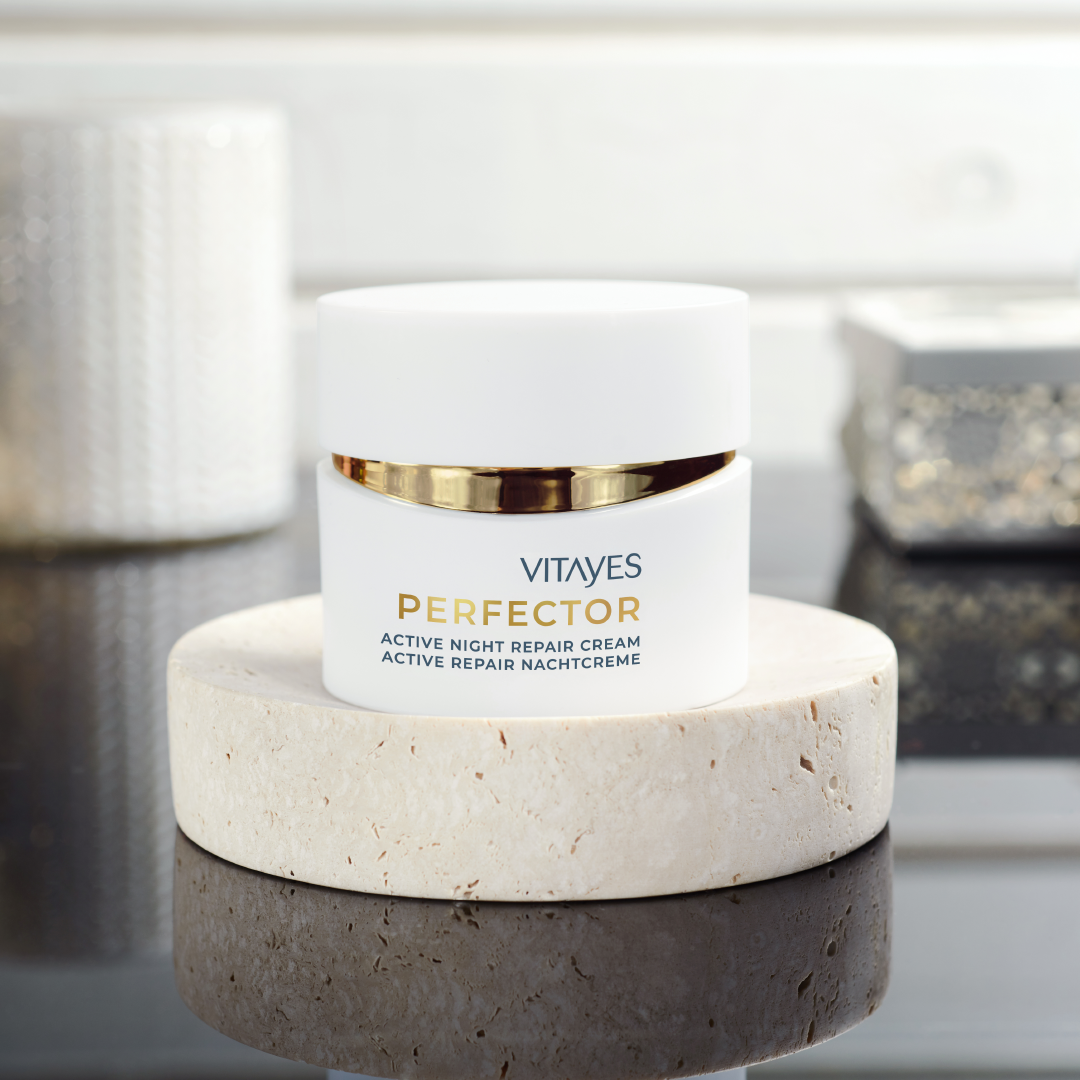 Perfector Anti-Age Nachtcreme mit Hydrasalinol & Aktivem Repair Complex. Aktiviert den DNA-Reparaturmechanismus 50 ml - Vitayes Official Store - Deutschland